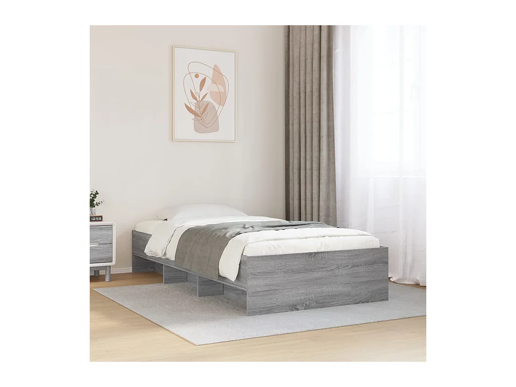 Cadre de lit sans matelas sonoma gris 75x190 cm