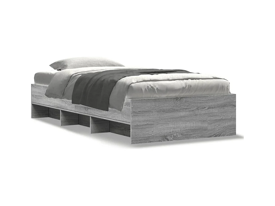 Cadre de lit sans matelas sonoma gris 75x190 cm