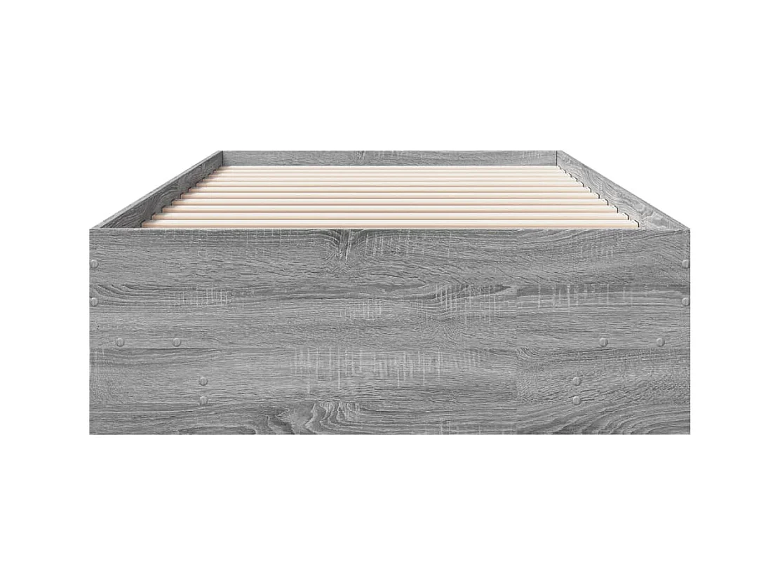 Cadre de lit sans matelas sonoma gris 75x190 cm