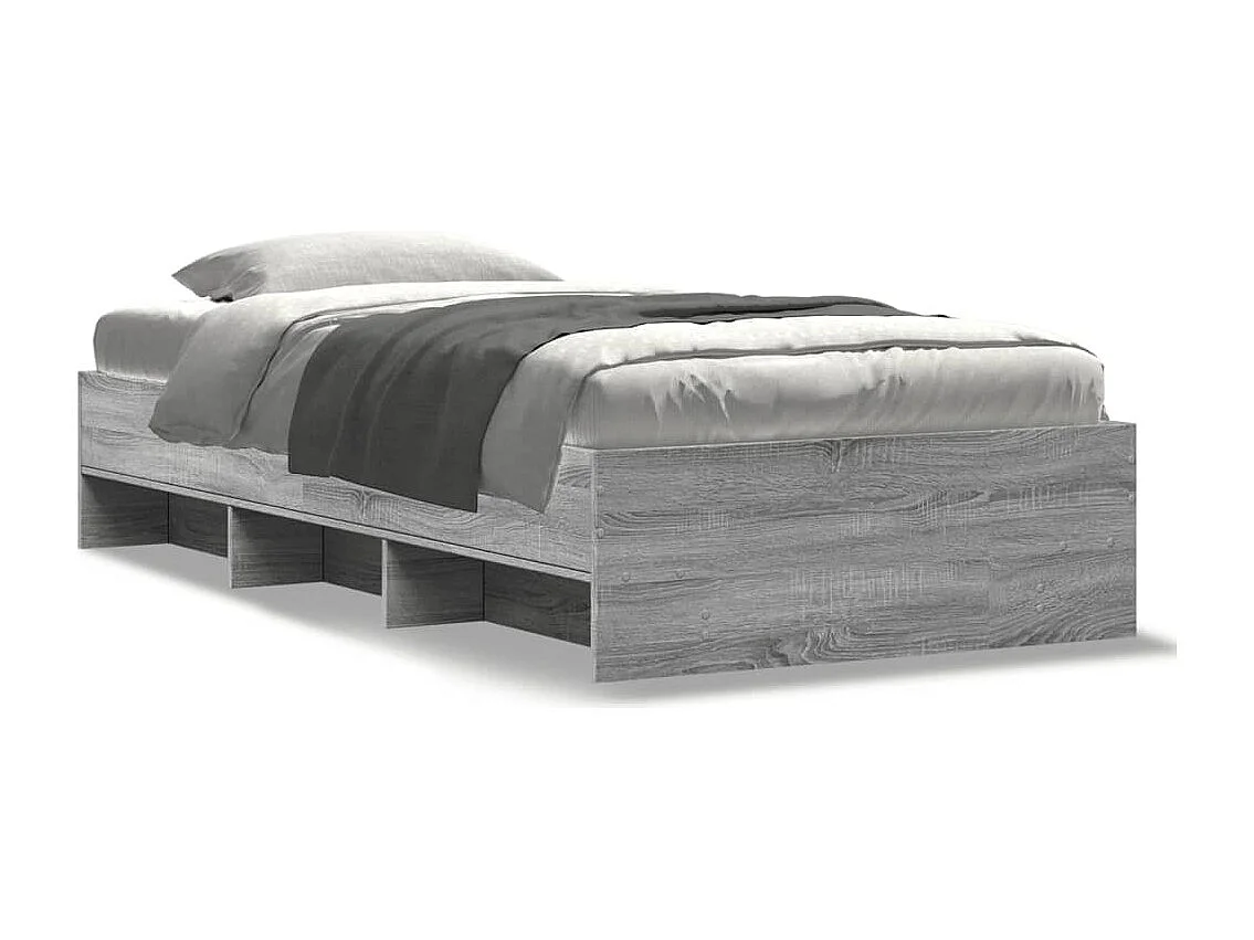Estrutura cama 75x190 cm derivados de madeira cinzento sonoma