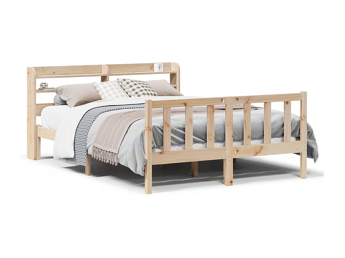 Cadre de lit sans matelas 140x200 cm bois massif de pin
