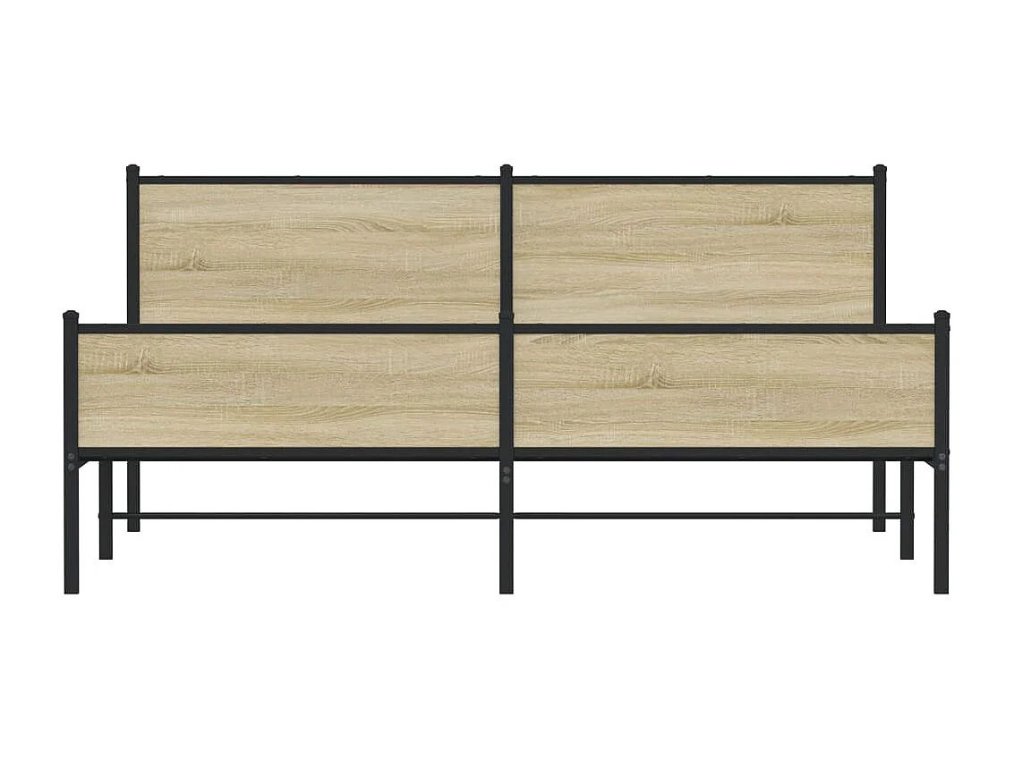 Cadre de lit en métal sans matelas chêne sonoma 160x200 cm