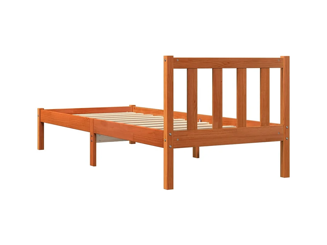 Cadre de lit sans matelas cire marron 90x200 cm bois pin massif