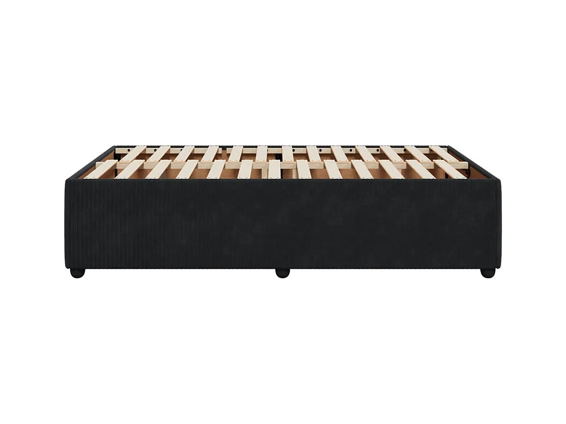 Cadre de lit sans matelas noir 120x190 cm velours