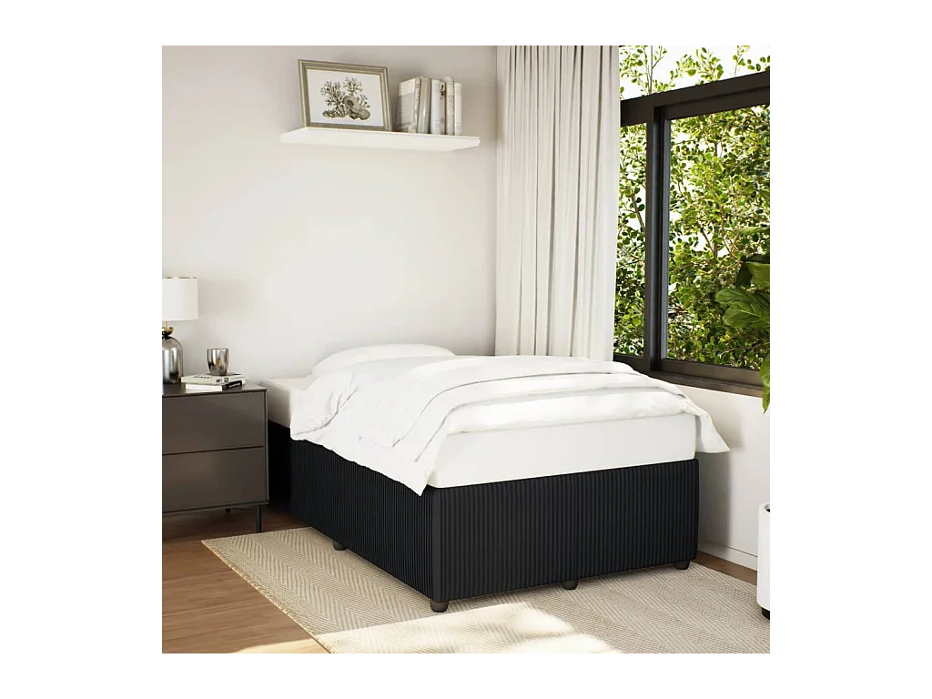 Cadre de lit sans matelas noir 120x190 cm velours