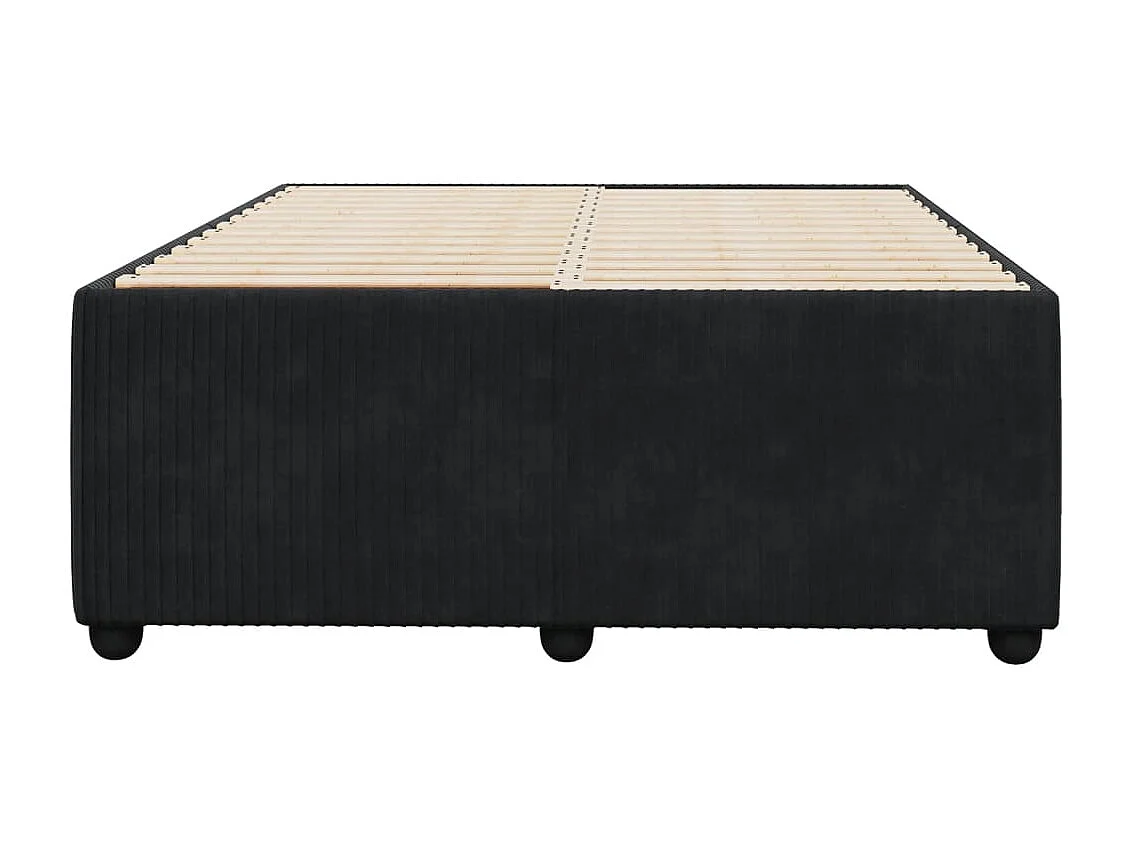 Cadre de lit sans matelas noir 120x190 cm velours