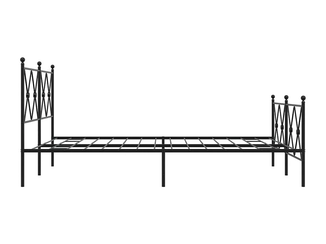 Bedframe met hoofd- en voeteneinde metaal zwart 140x190 cm