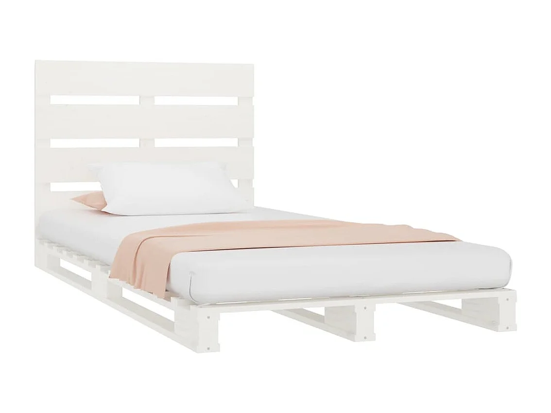Cadre de lit sans matelas blanc 90x200 cm bois de pin massif
