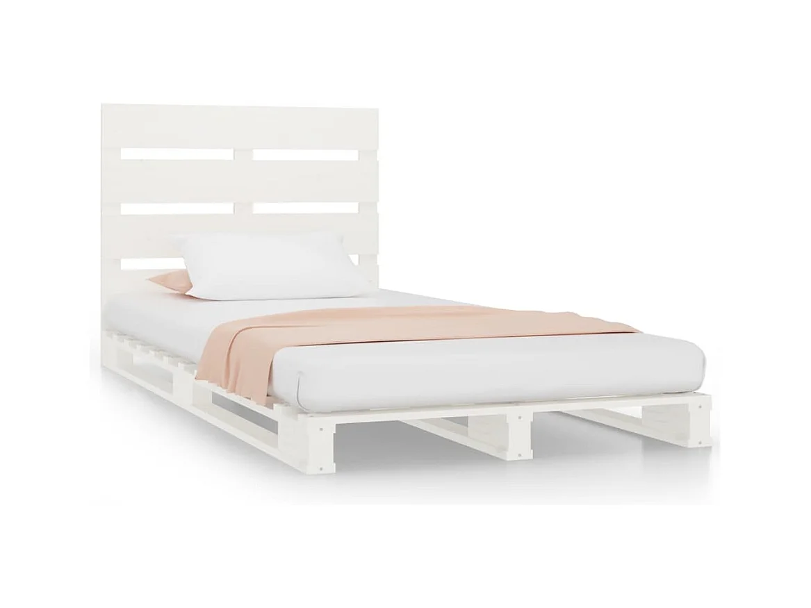 Cadre de lit sans matelas blanc 90x200 cm bois de pin massif