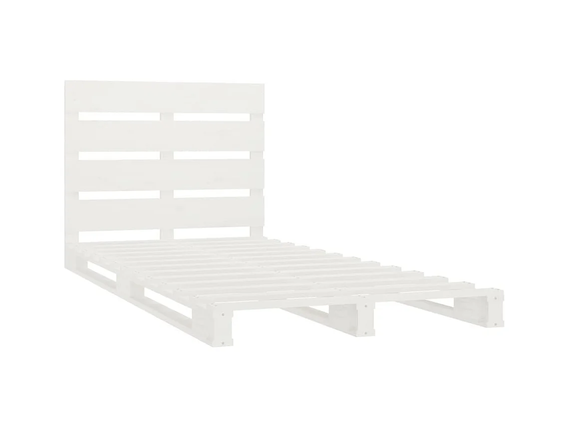 Cadre de lit sans matelas blanc 90x200 cm bois de pin massif