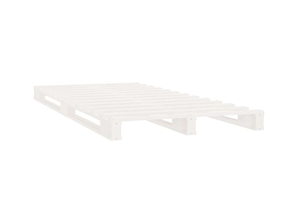 Cadre de lit sans matelas blanc 90x200 cm bois de pin massif