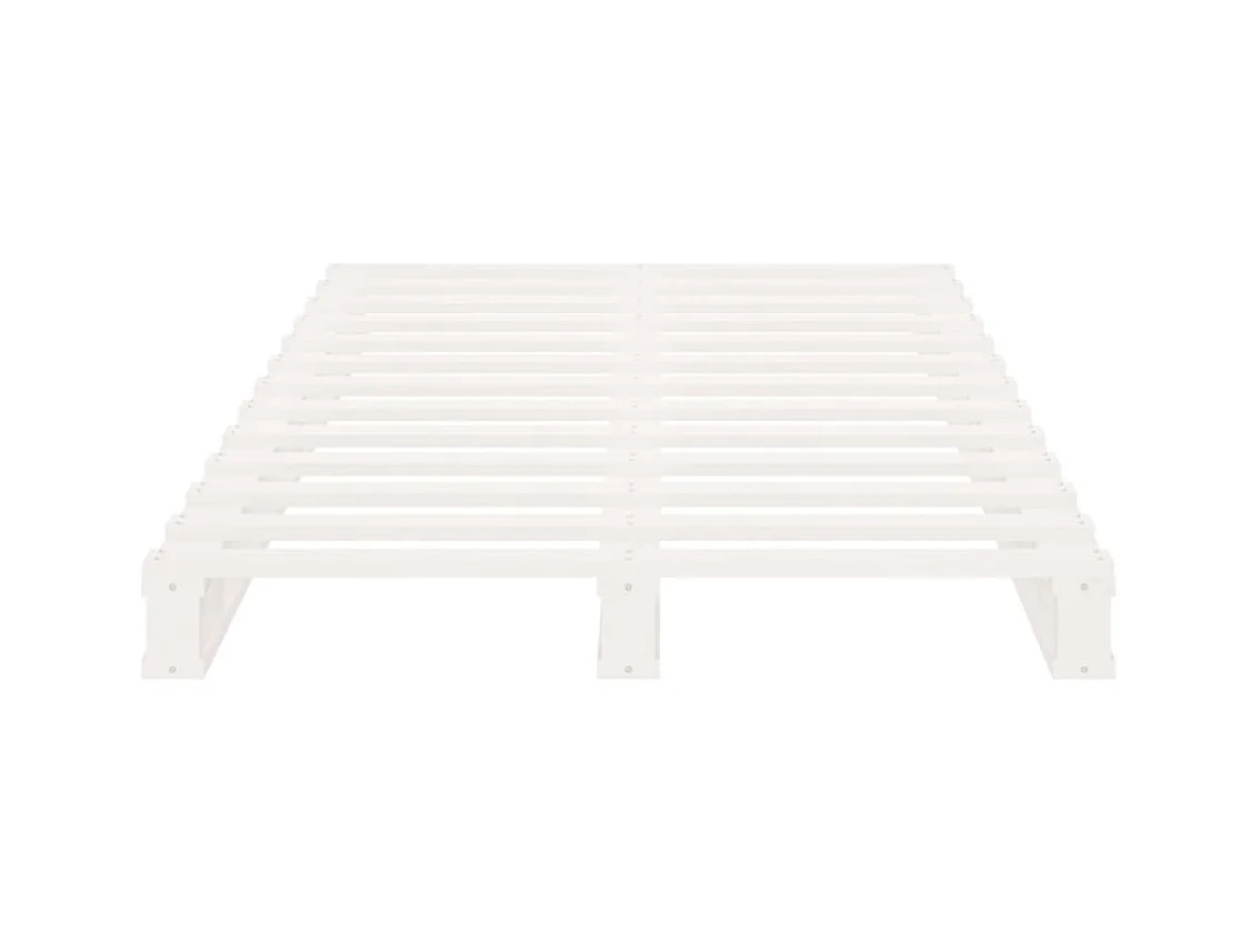 Cadre de lit sans matelas blanc 90x200 cm bois de pin massif