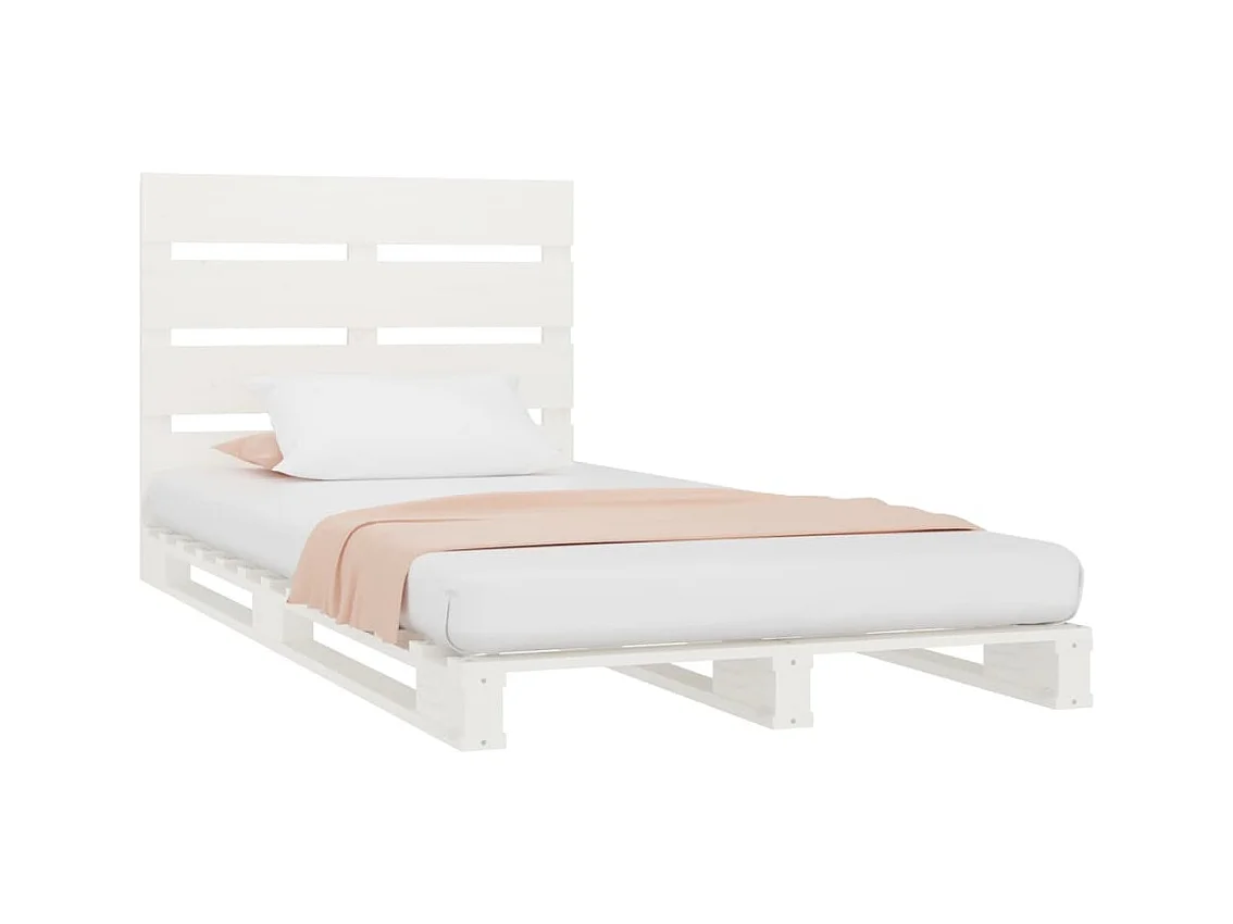 Cadre de lit sans matelas blanc 90x200 cm bois de pin massif