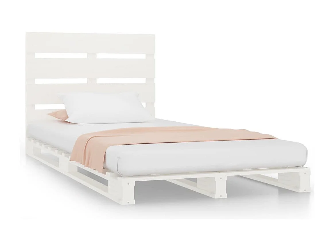 Cadre de lit sans matelas blanc 90x200 cm bois de pin massif
