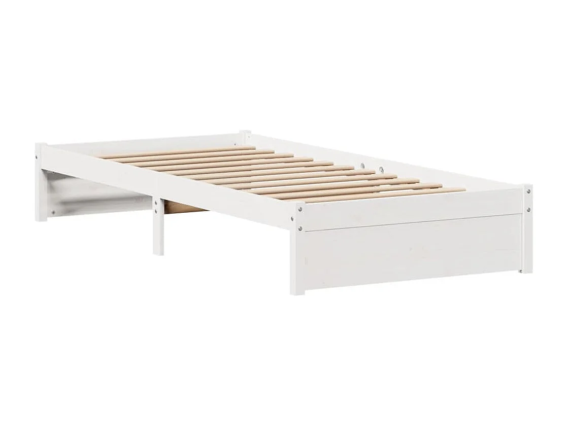 Cadre de lit sans matelas blanc 75x190 cm bois de pin massif