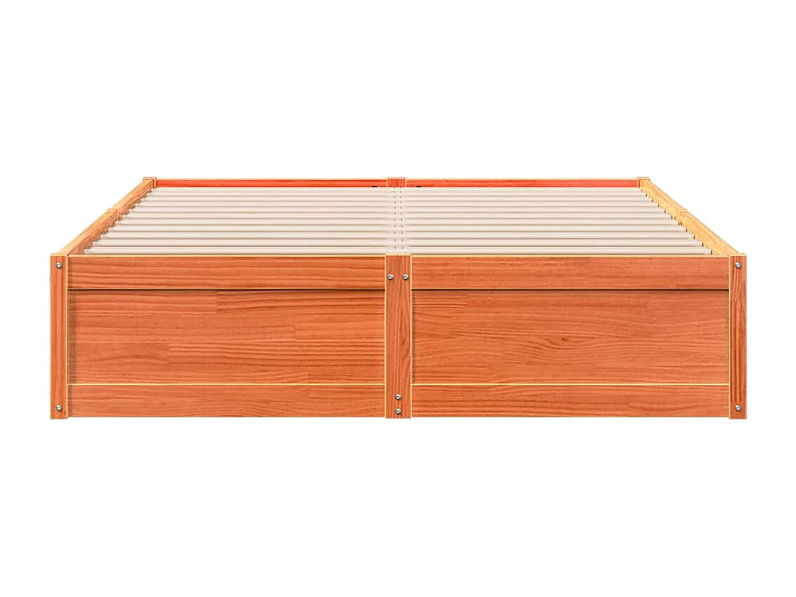 Letto senza Materasso Marrone Cera 160x200 cm in Legno di Pino