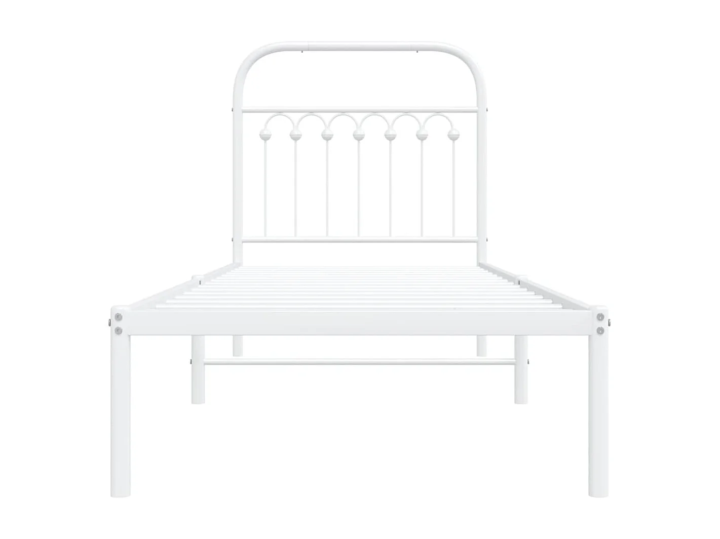 Giroletto senza Materaso con Testiera Metallo Bianco 75x190 cm