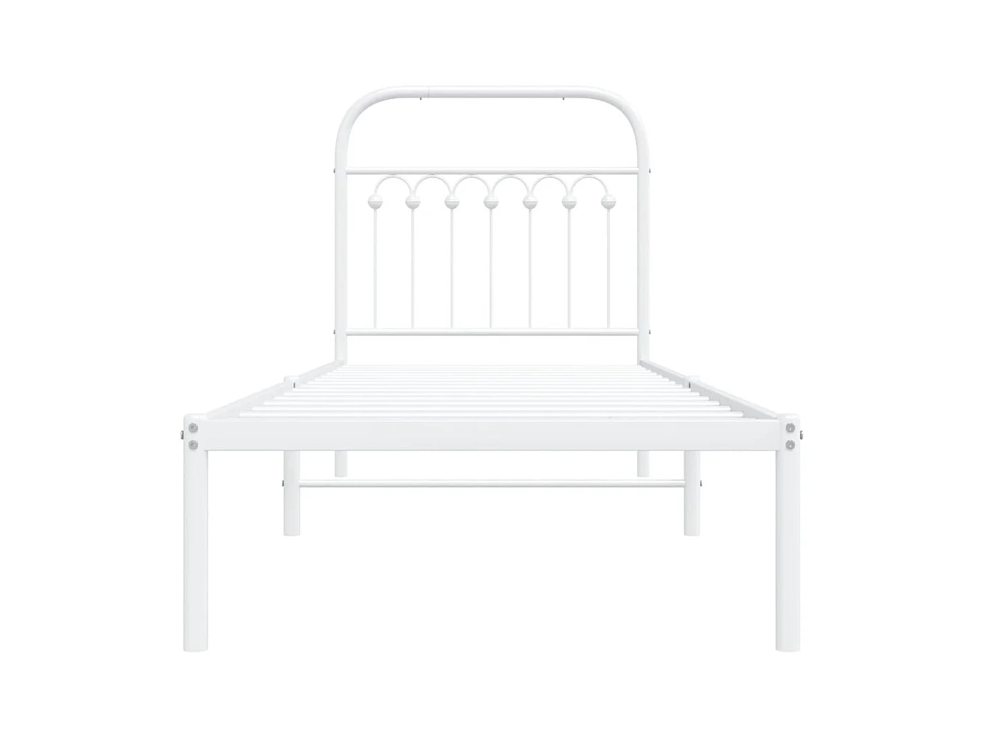 Bedframe met hoofdbord zonder matras metaal wit 75x190 cm