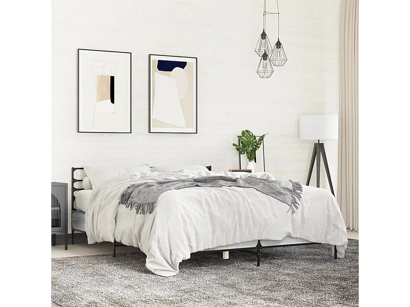 Giroletto Grigio Sonoma 140x200 cm in Legno Multistrato Metallo