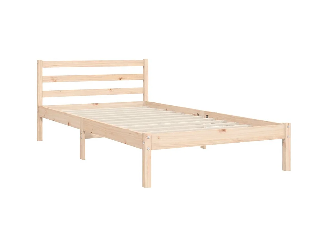Bedframe massief grenenhout wit 100x200 cm