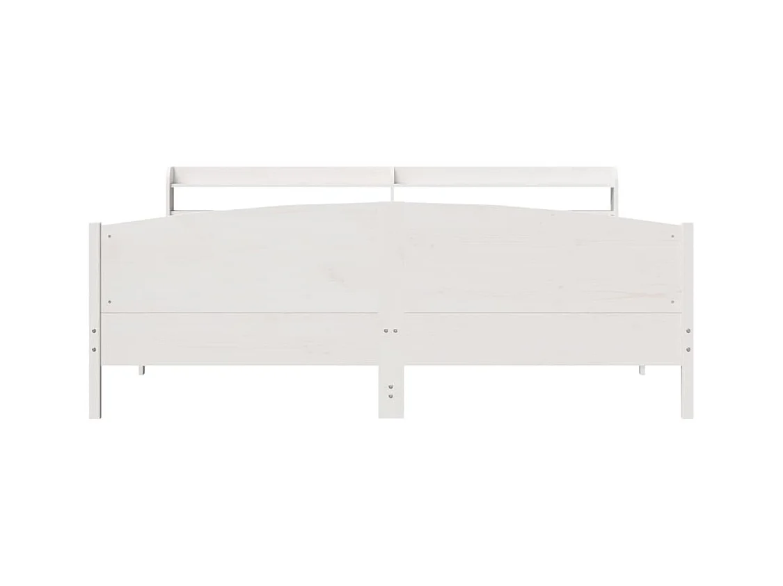 Cama sem colchão 200x200 cm madeira de pinho maciça branco