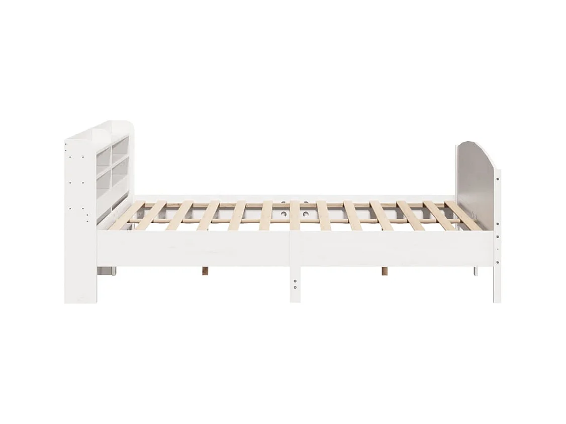 Cama sem colchão 200x200 cm madeira de pinho maciça branco