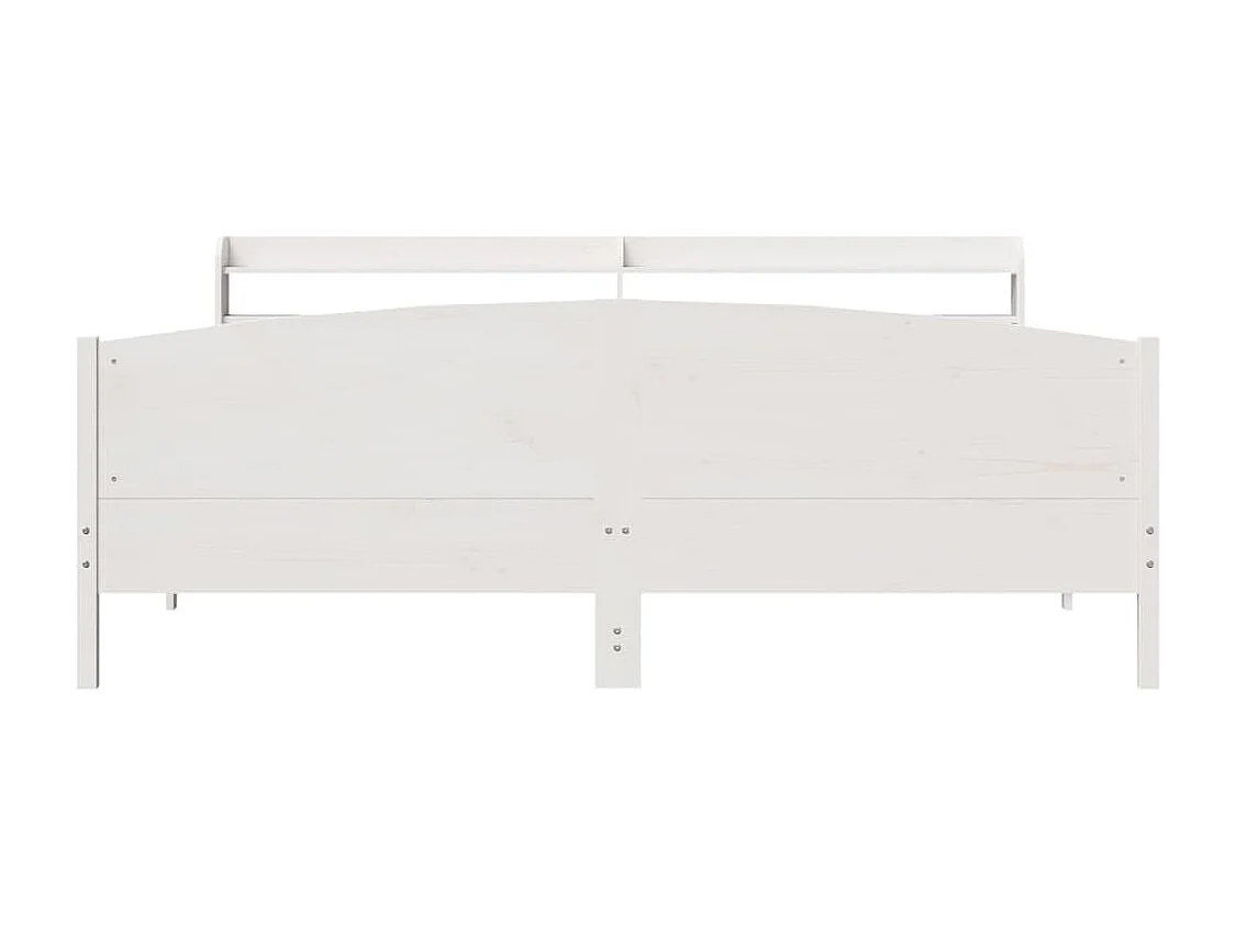 Cadre de lit sans matelas blanc 200x200 cm bois massif de pin