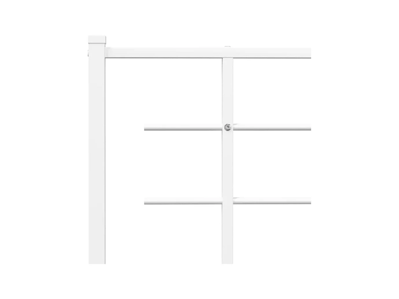 Cadre de lit métal sans matelas et pied de lit blanc 135x190 cm