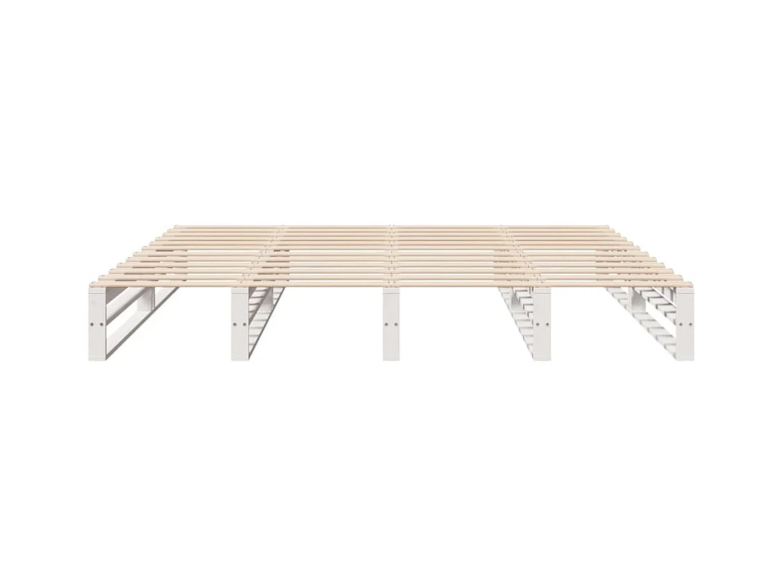Cadre de lit sans matelas blanc 180x200 cm bois massif de pin