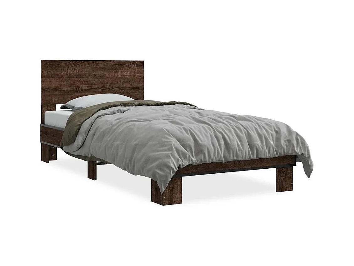 Cadre de lit sans matelas chêne marron 75x190 cm