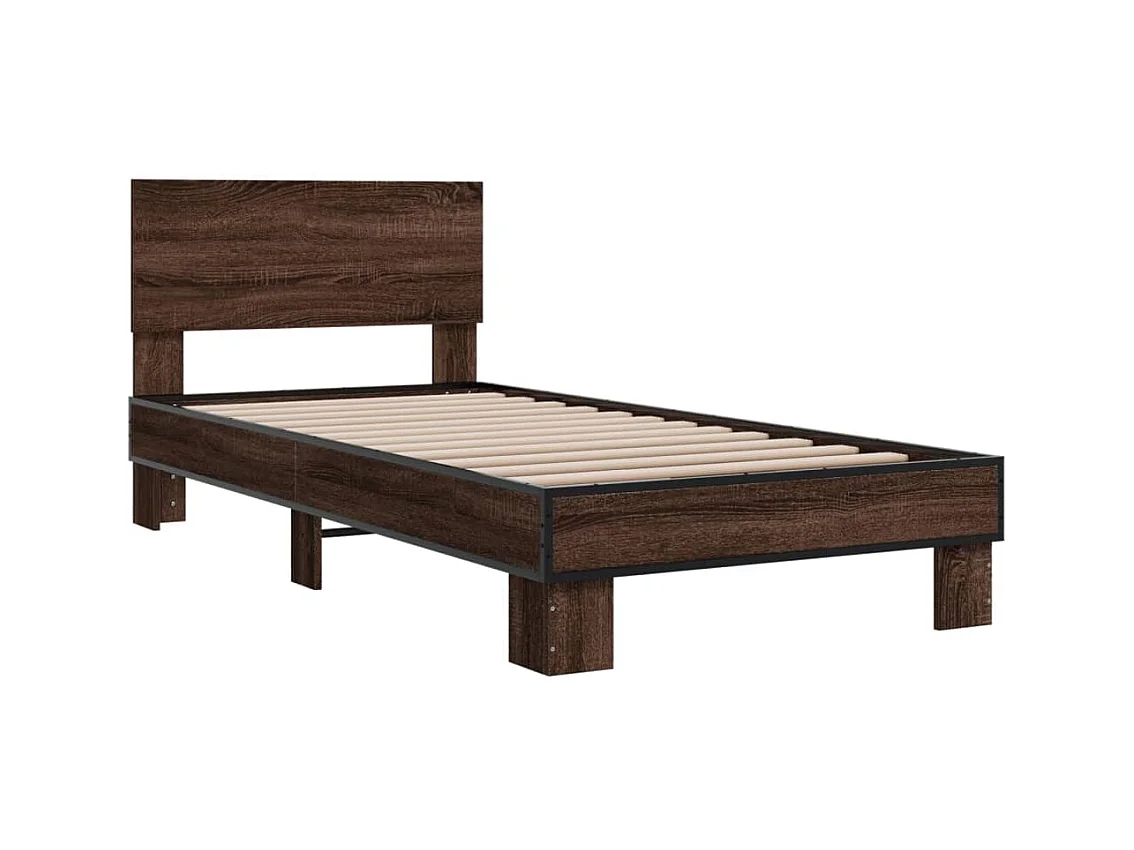 Cadre de lit sans matelas chêne marron 75x190 cm