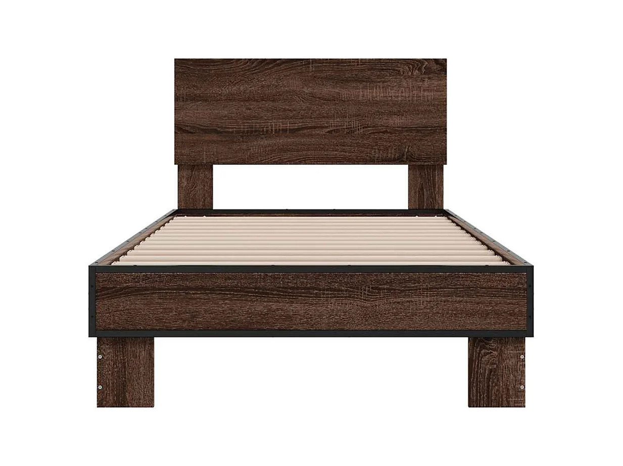Cadre de lit sans matelas chêne marron 75x190 cm