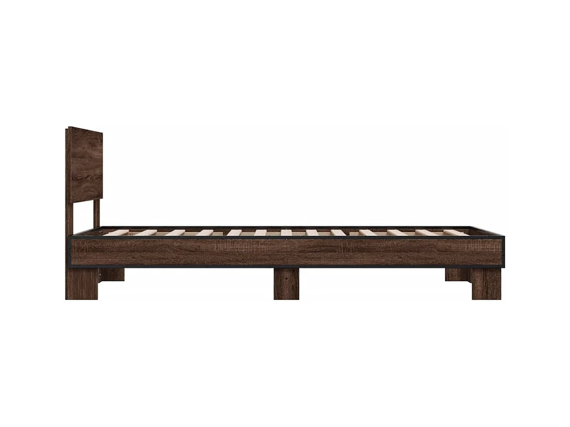 Cadre de lit sans matelas chêne marron 75x190 cm