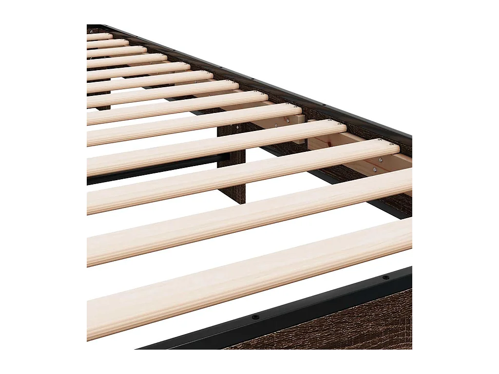 Cadre de lit sans matelas chêne marron 75x190 cm