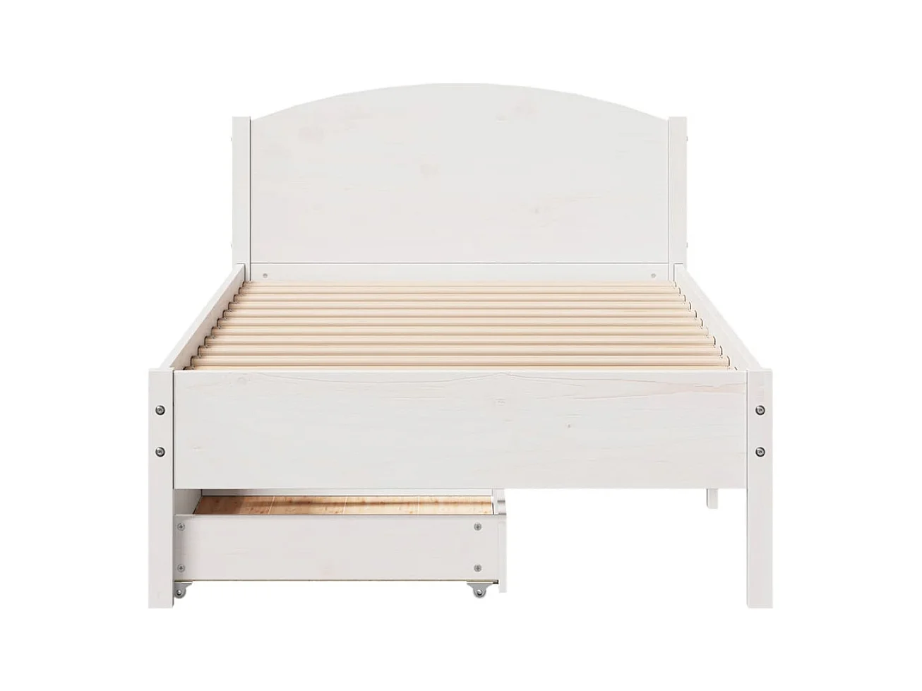 Cadre de lit sans matelas blanc 75x190 cm bois de pin massif