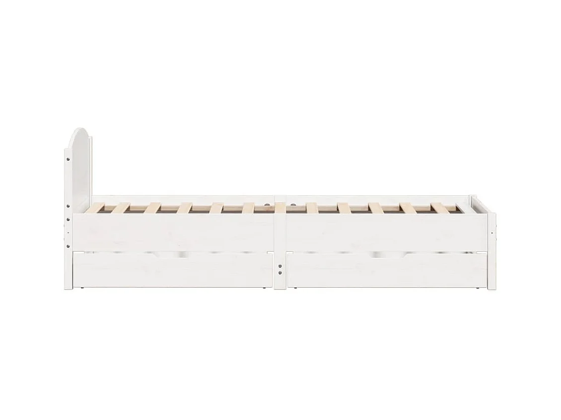 Cadre de lit sans matelas blanc 75x190 cm bois de pin massif