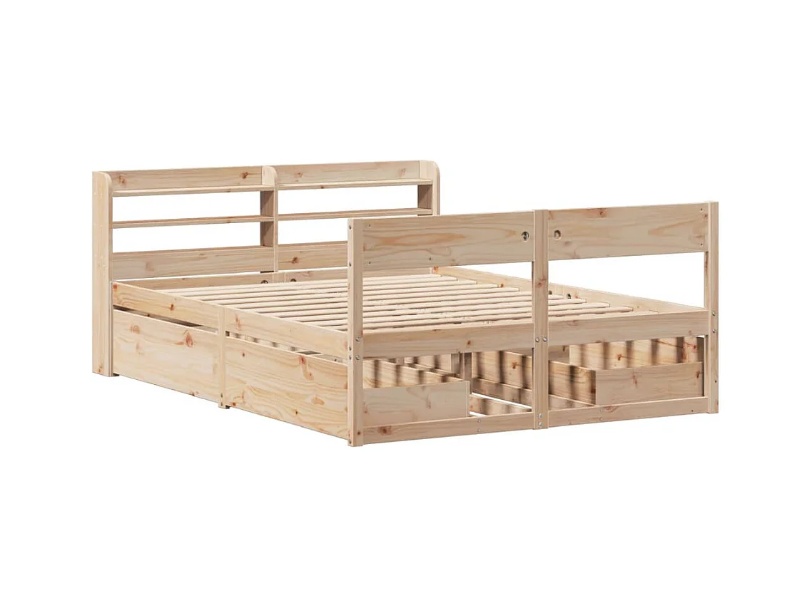 Cadre de lit sans matelas 140x200 cm bois massif de pin