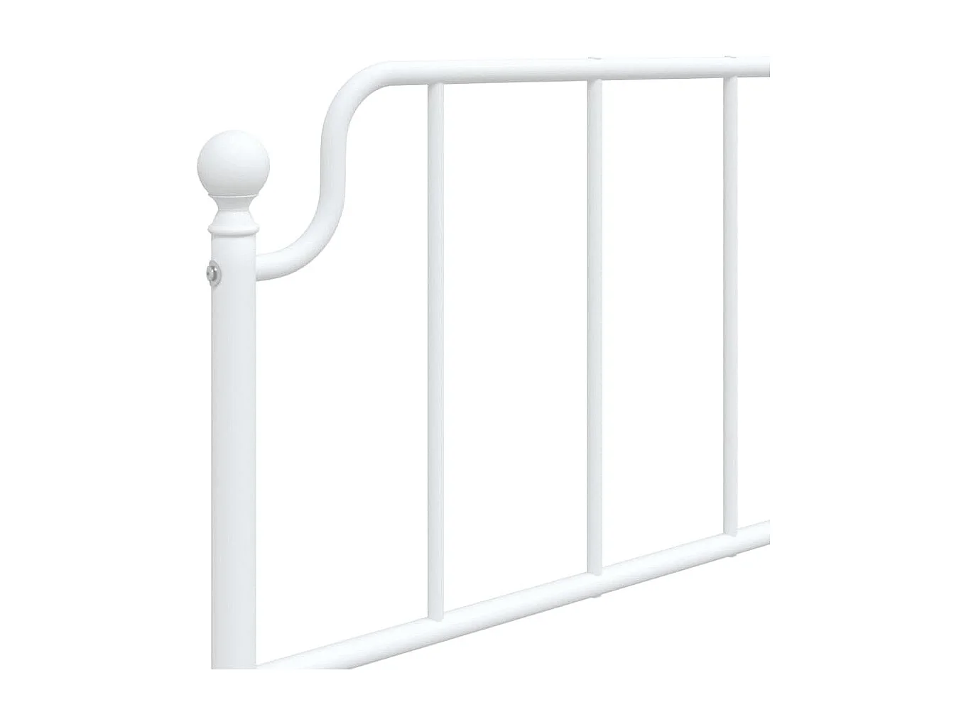 Cadre de lit métal sans matelas et pied de lit blanc 100x190 cm