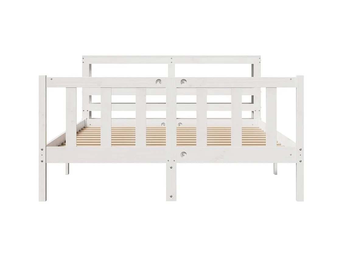 Cadre de lit sans matelas blanc 140x200 cm bois de pin massif