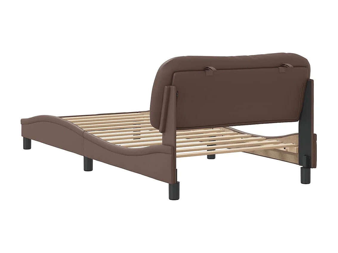 Giroletto con Testiera Marrone 100x200 cm in Similpelle