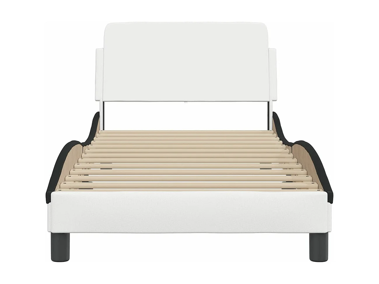 Cadre de lit sans matelas blanc et noir 80x200 cm similicuir