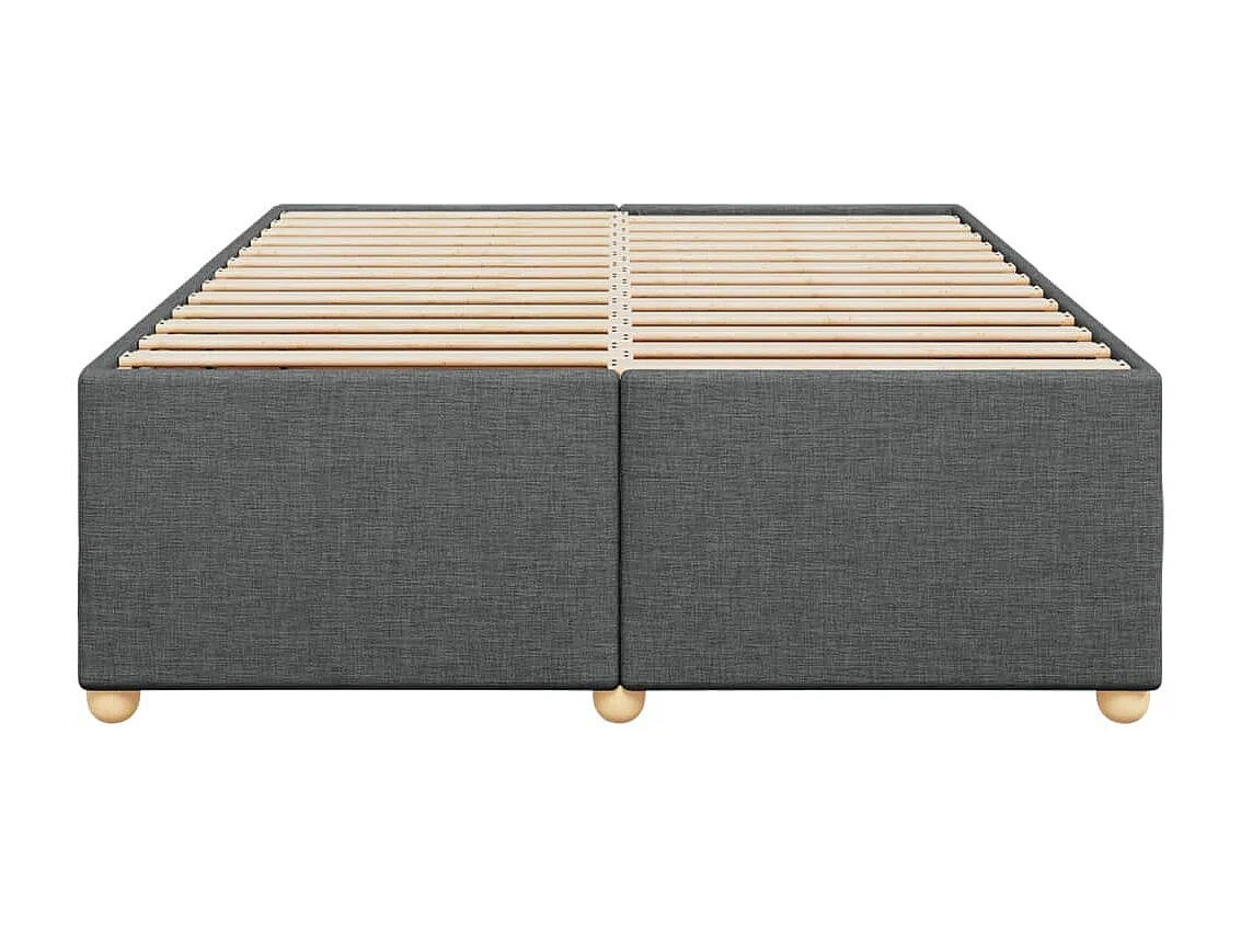 Cadre de lit sans matelas gris foncé 140x190 cm tissu