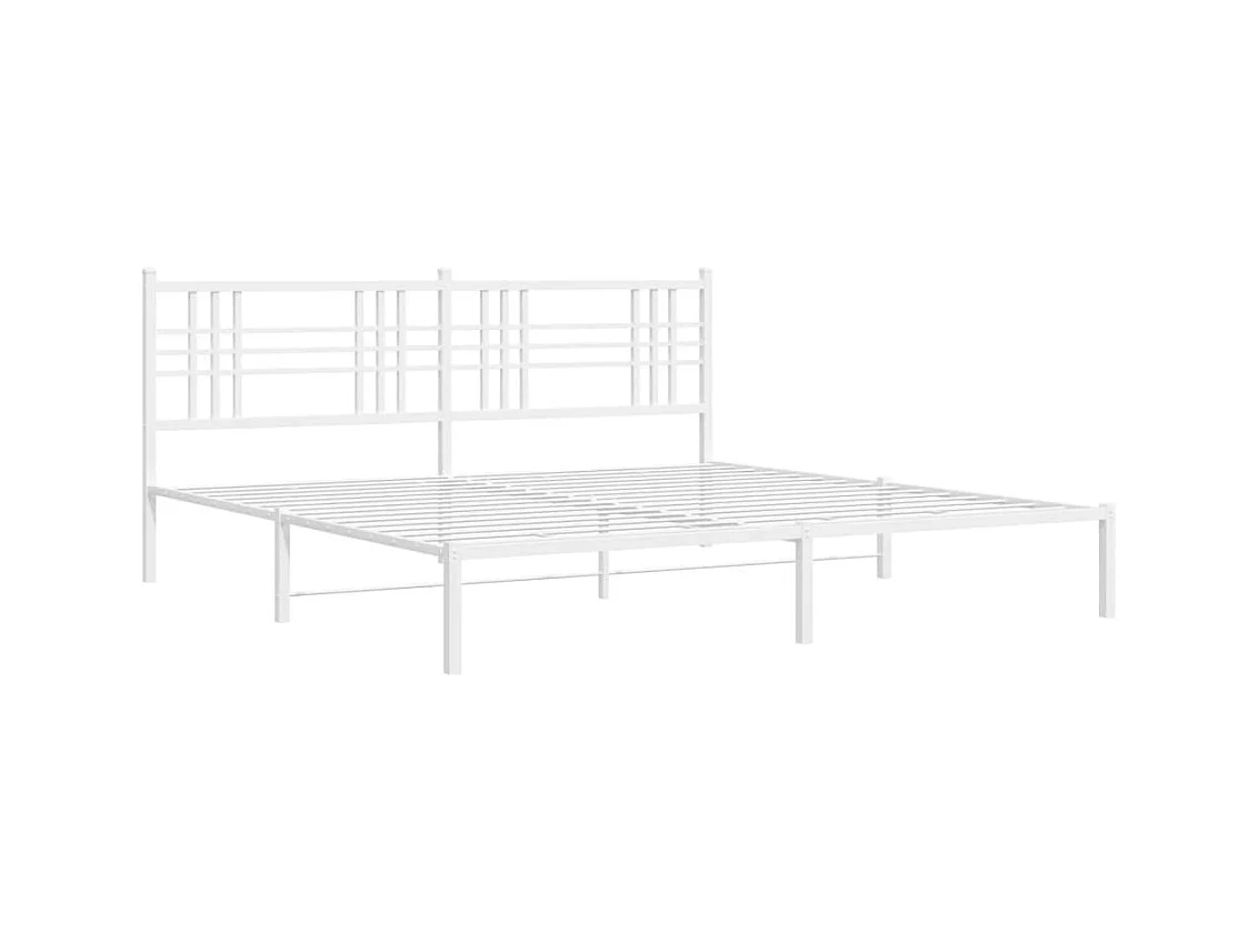 Estrutura de cama com cabeceira 200x200 cm metal branco