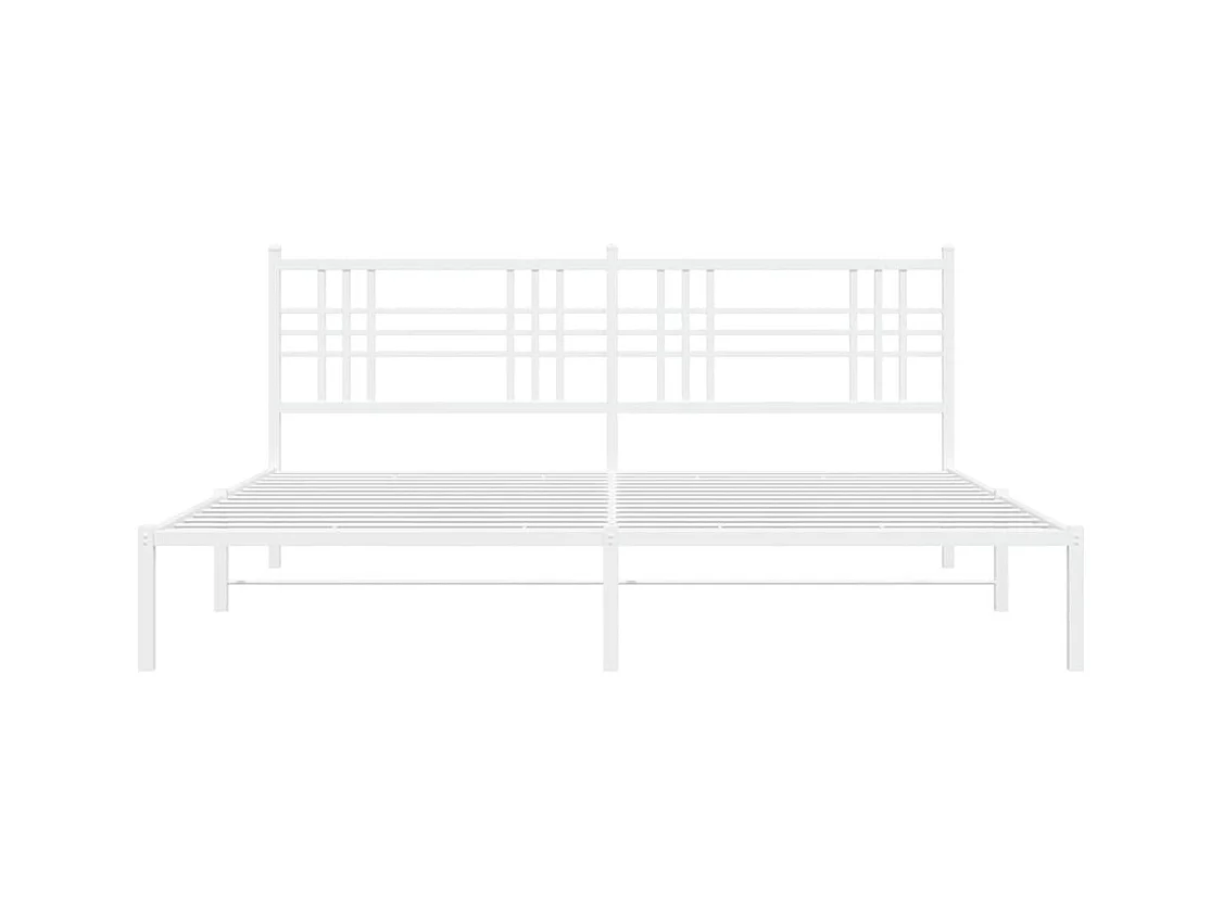 Estrutura de cama com cabeceira 200x200 cm metal branco