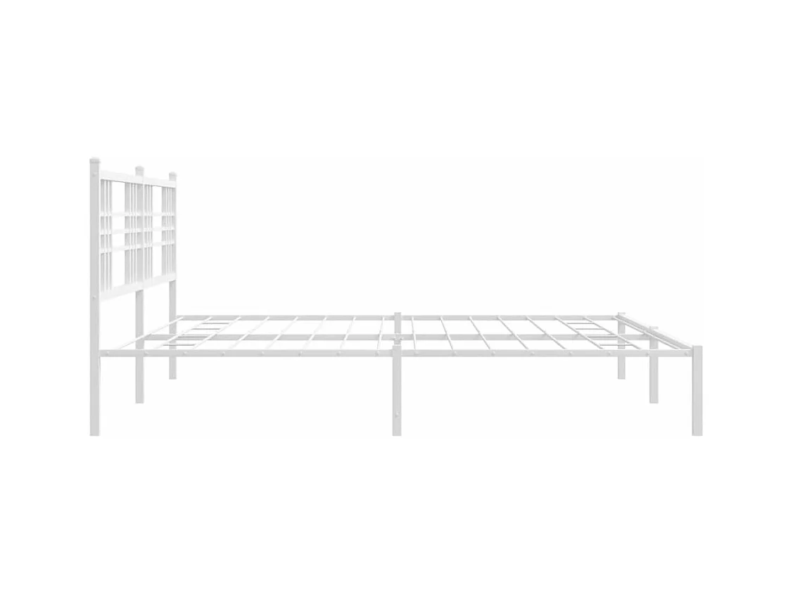 Estrutura de cama com cabeceira 200x200 cm metal branco