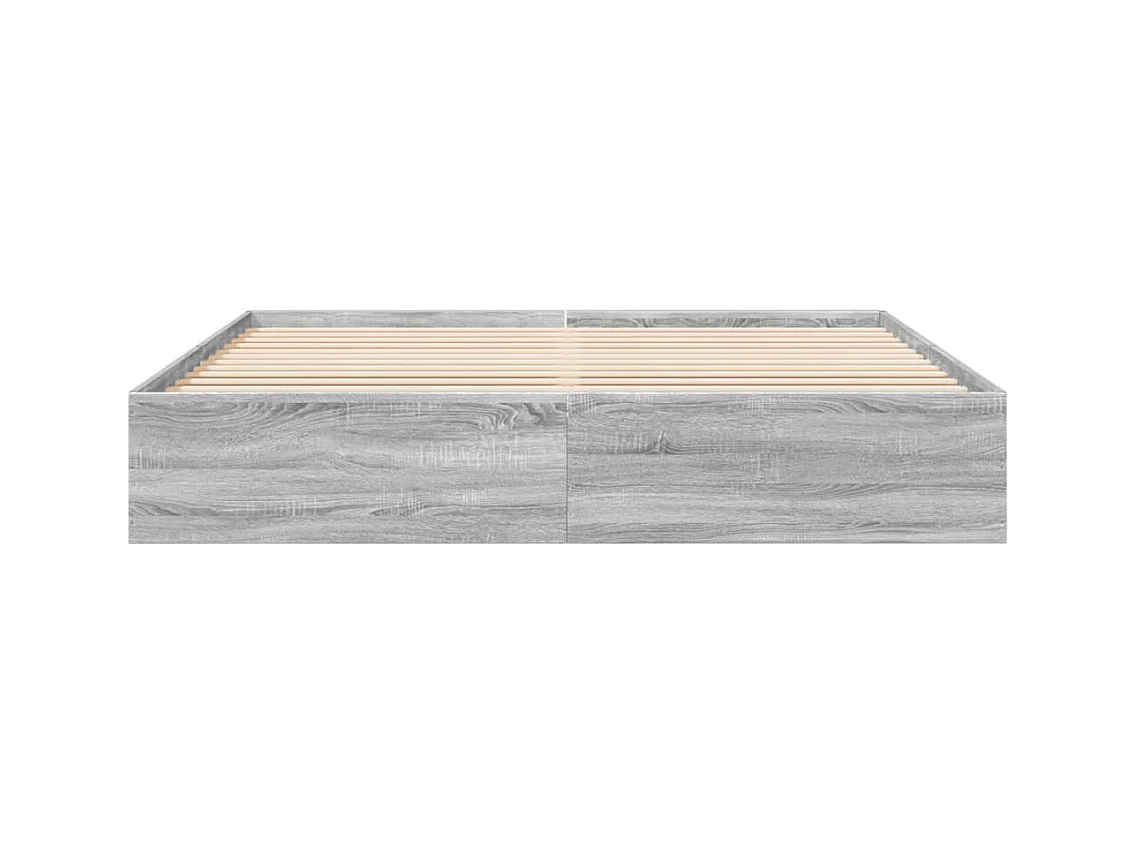 Cadre de lit sans matelas sonoma gris 200x200 cm