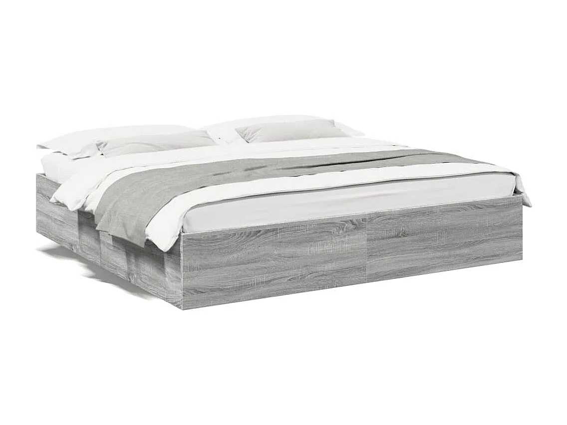 Cadre de lit sans matelas sonoma gris 200x200 cm