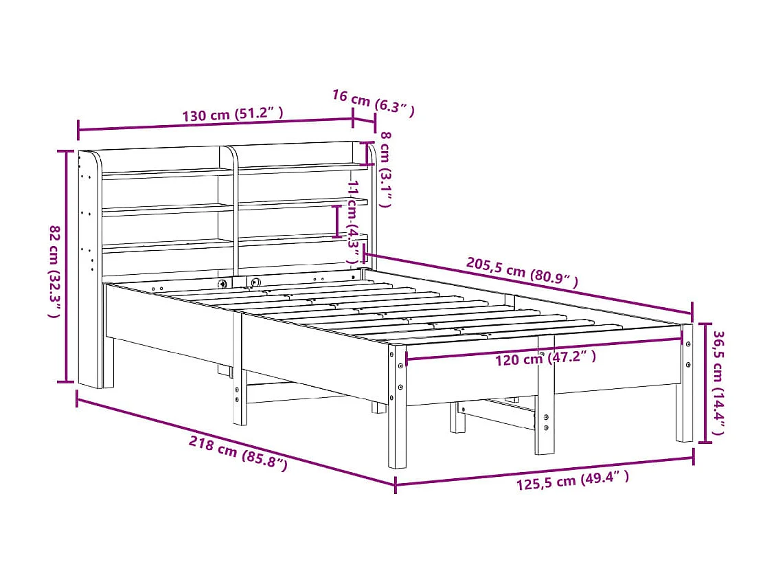 Cadre de lit sans matelas sonoma gris 200x200 cm