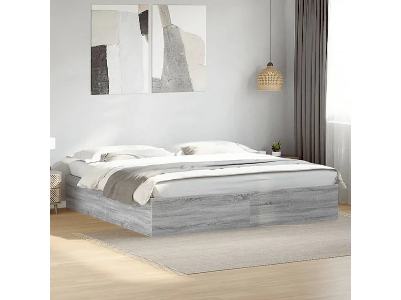 Bedframe bewerkt hout grijs sonoma eikenkleurig 200x200 cm