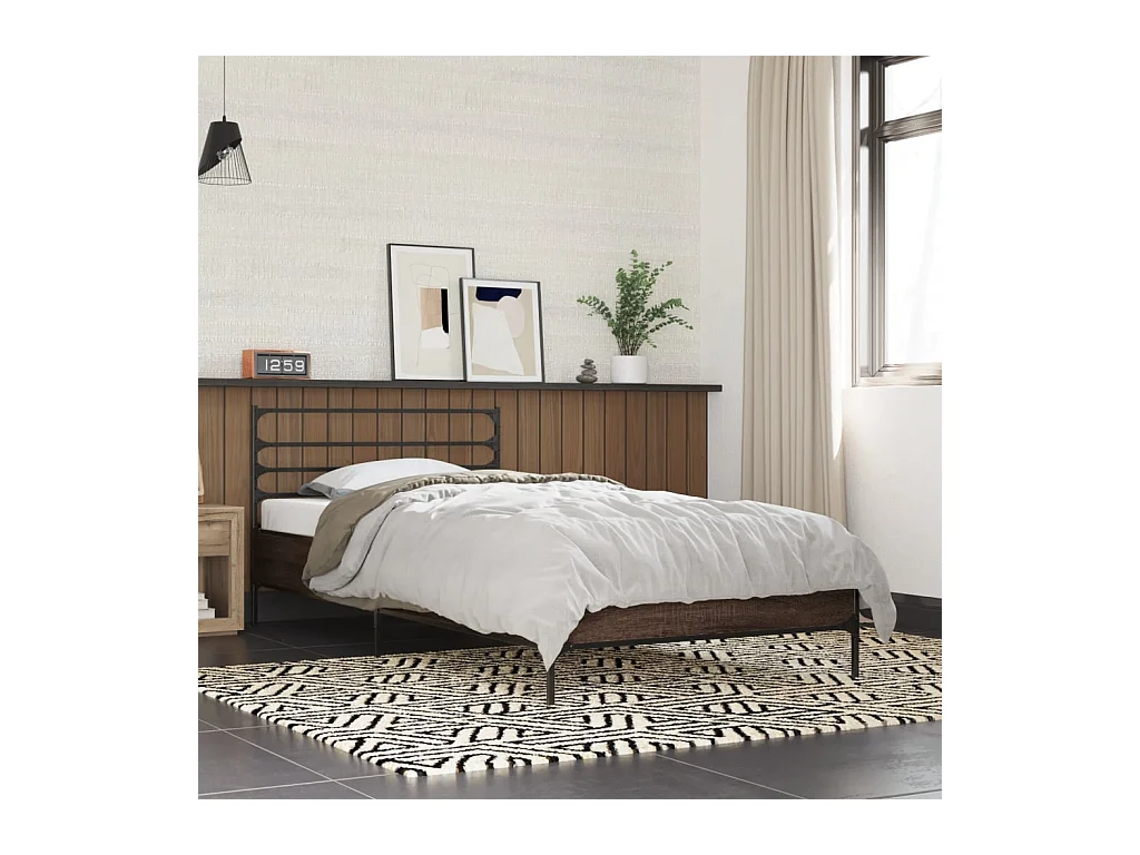 Cadre de lit sans matelas chêne marron 90x200 cm